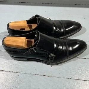 Louis Vuitton Double Monk Strap - 9 Louis Vuitton Black Epi Leather Double Monk Strap Derby Size  main image 4